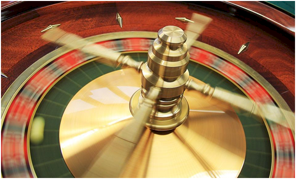 Spinning roulette wheel